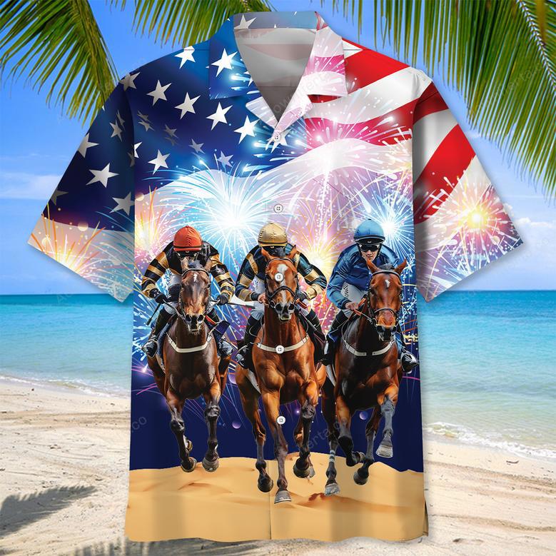 USA Jockey Horse Racing Hawaiian Shirt