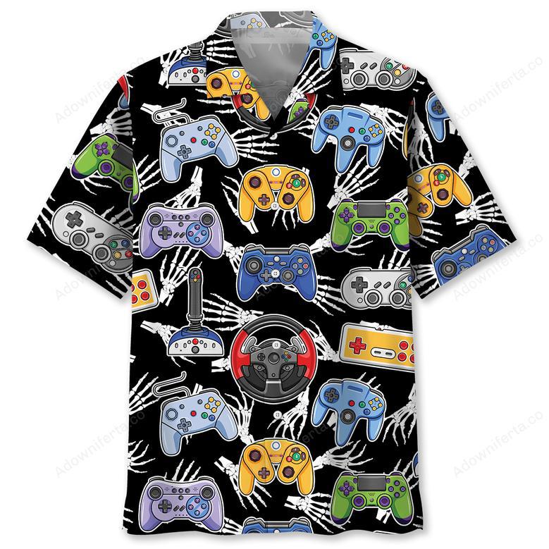 Video Game Skeleton Hawaiian Shirt