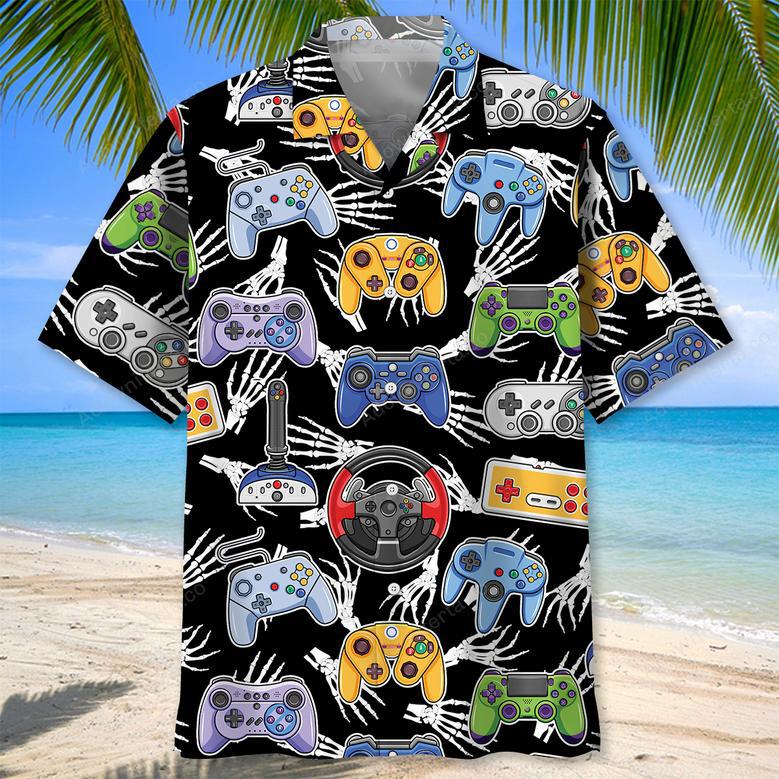 Video Game Skeleton Hawaiian Shirt