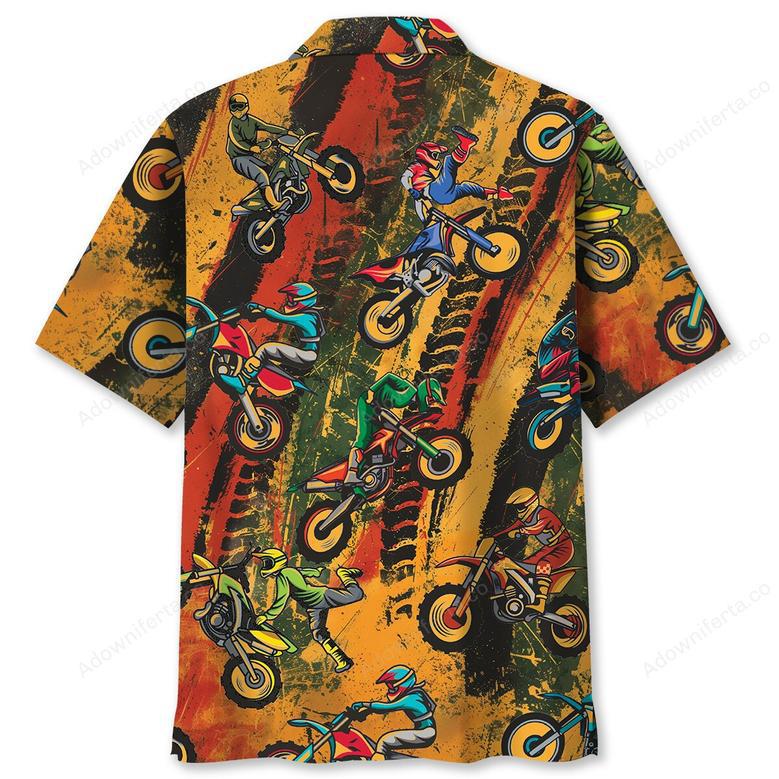 Vintage Dirt Bike Racing Funny Art Hawaiian Shirt