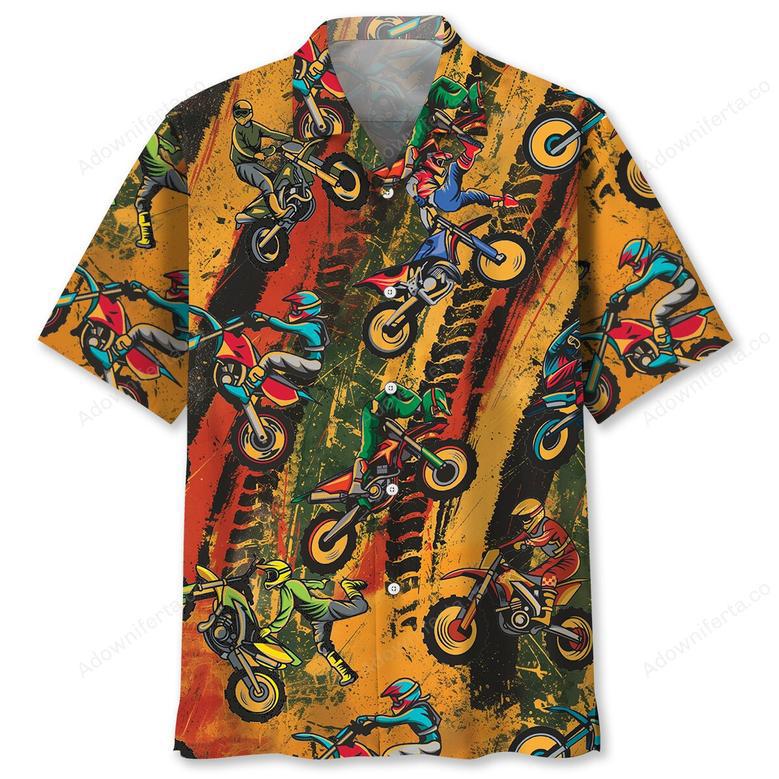 Vintage Dirt Bike Racing Funny Art Hawaiian Shirt