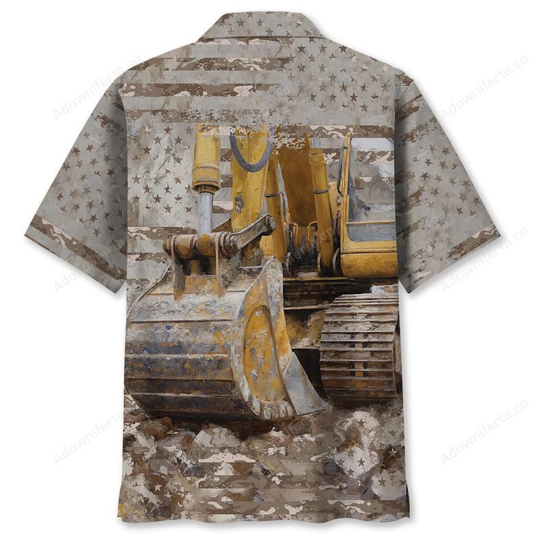 Vintage Excavator Hawaiian Shirt