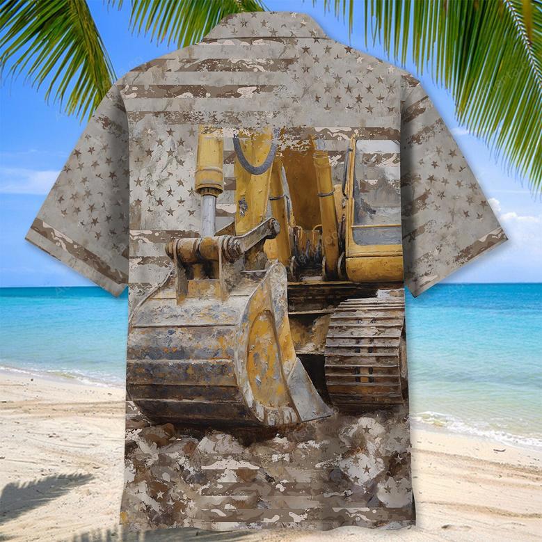 Vintage Excavator Hawaiian Shirt