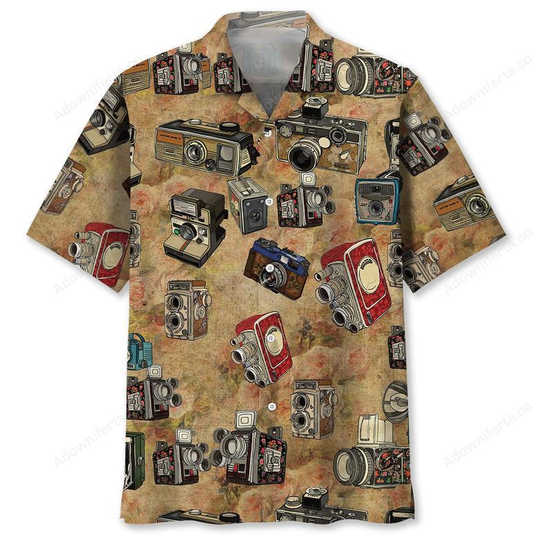 Vintage Flower Camera Hawaiian Shirt