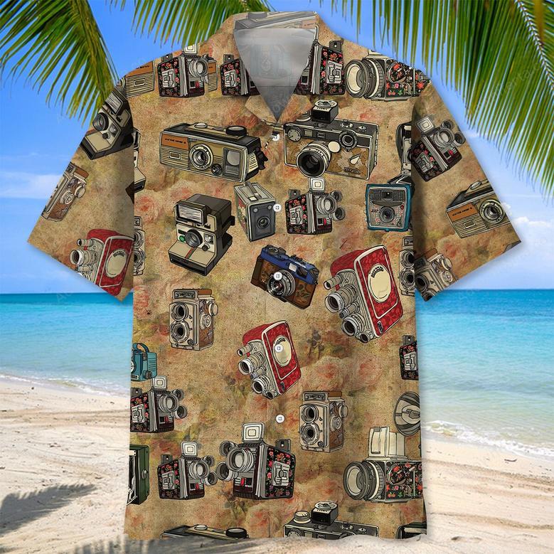 Vintage Flower Camera Hawaiian Shirt