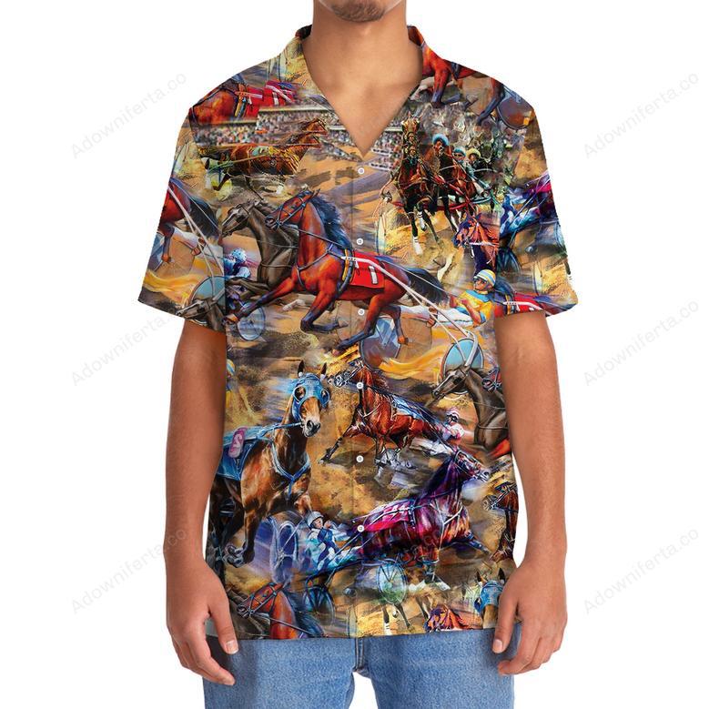 Vintage Horse Harness Racing Hawaiian Shirt