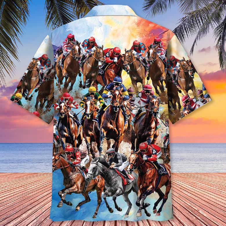 Vintage Horse Racing Lover Hawaiian Shirt