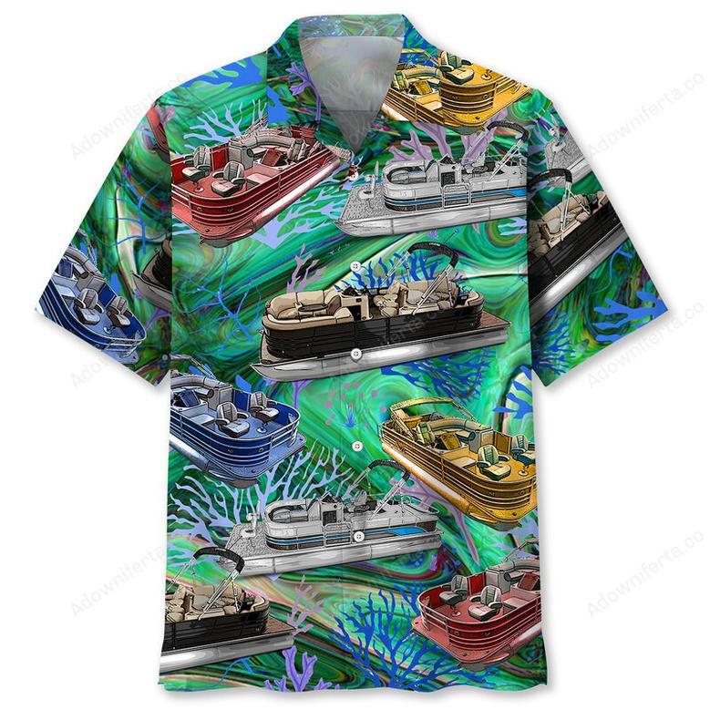 Vintage Pontoon Boat Hawaiian Shirt