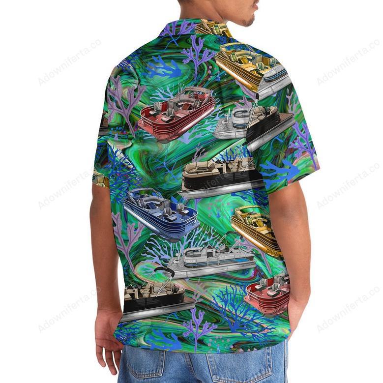 Vintage Pontoon Boat Hawaiian Shirt