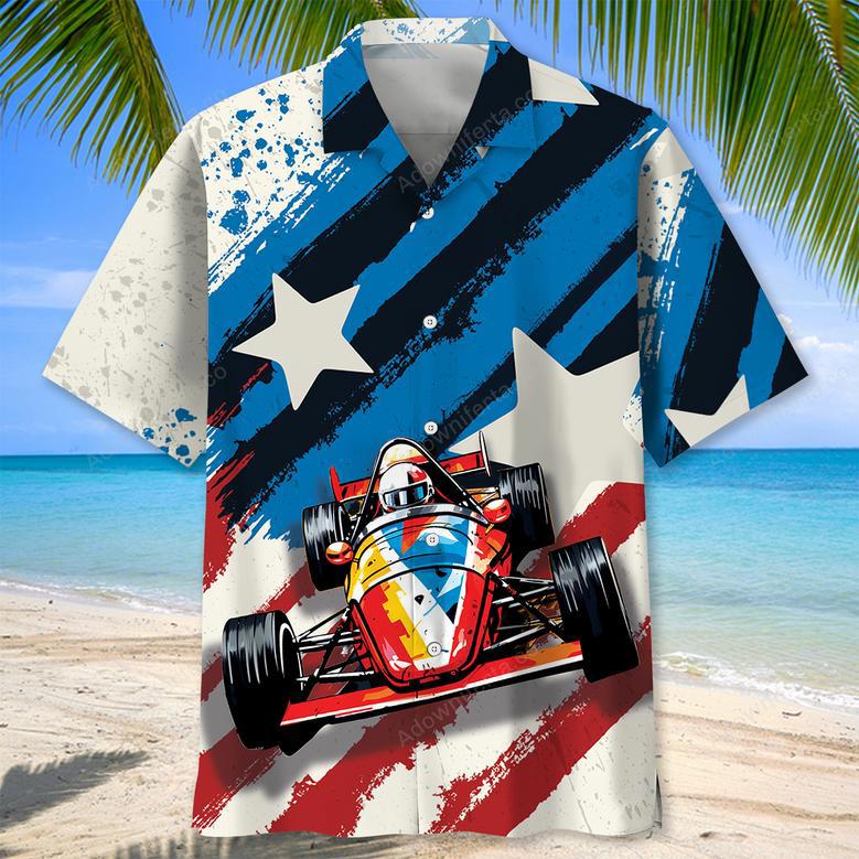 Vintage Quarter Midget Race Car Hawaiian Shirt