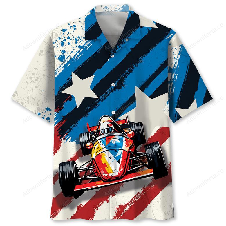 Vintage Quarter Midget Race Car Hawaiian Shirt