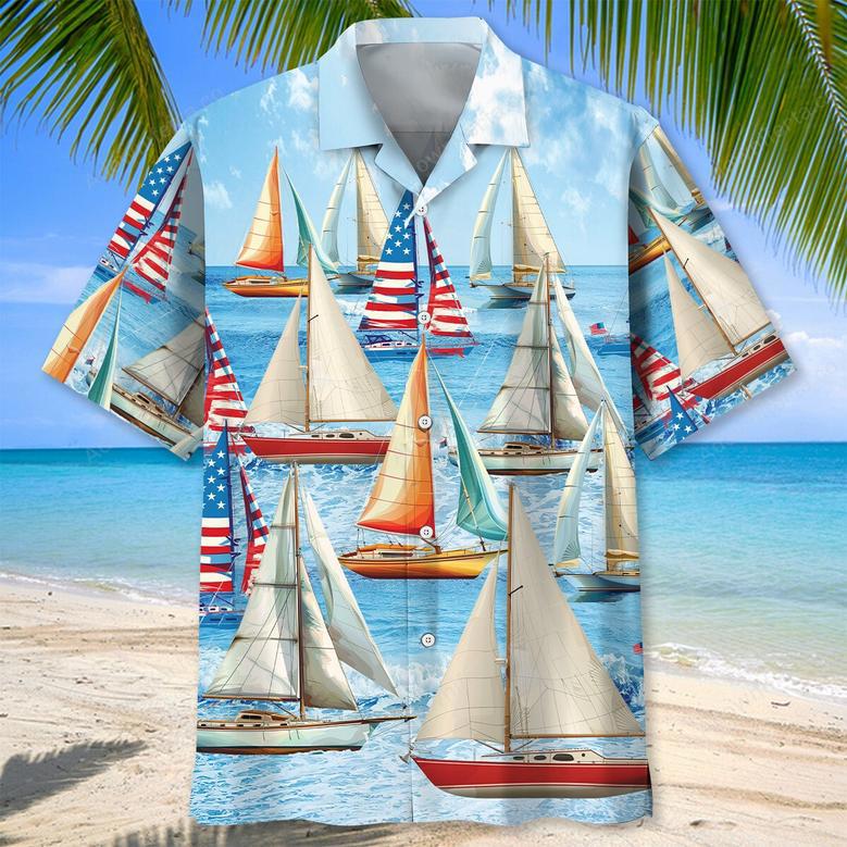 Vintage Sailboat Hawaiian Shirt