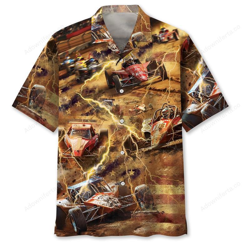 Vintage Sprint Car Racing Hawaiian Shirt