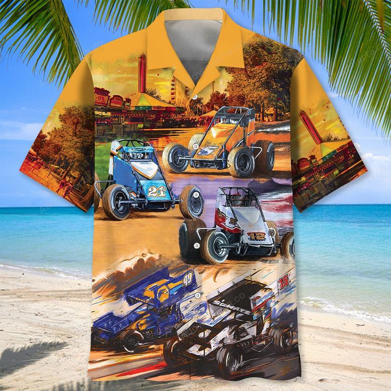 Vintage Sprint Car Racing Hawaiian Shirt