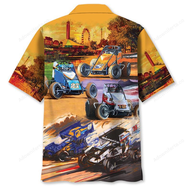 Vintage Sprint Car Racing Hawaiian Shirt