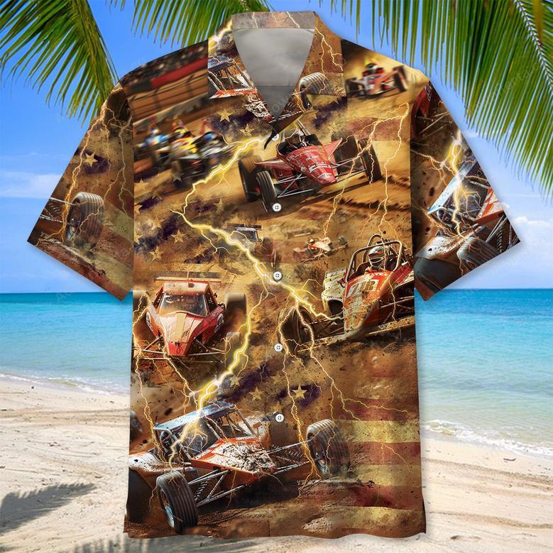 Vintage Sprint Car Racing Hawaiian Shirt