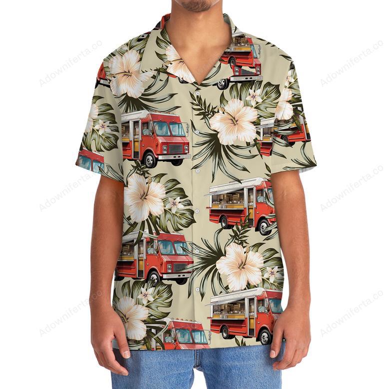 Vintage Street Red Food Truck Hawaiian Shirt