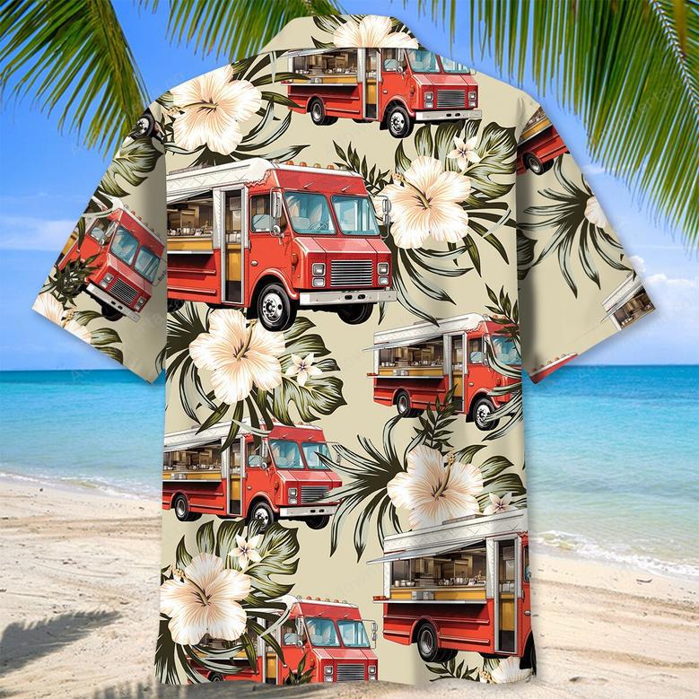 Vintage Street Red Food Truck Hawaiian Shirt