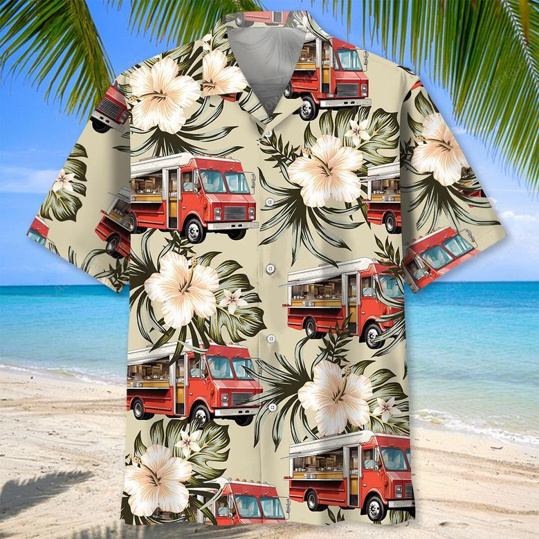 Vintage Street Red Food Truck Hawaiian Shirt