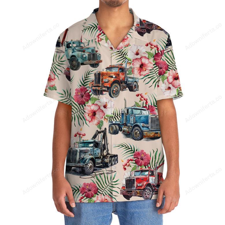 Vintage Tow Truck Operator Car Hawaiian Shirt