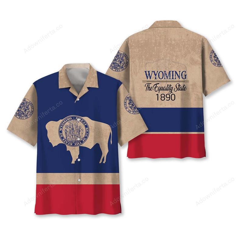 Vintage Wyoming The Equality State Hawaiian Shirt