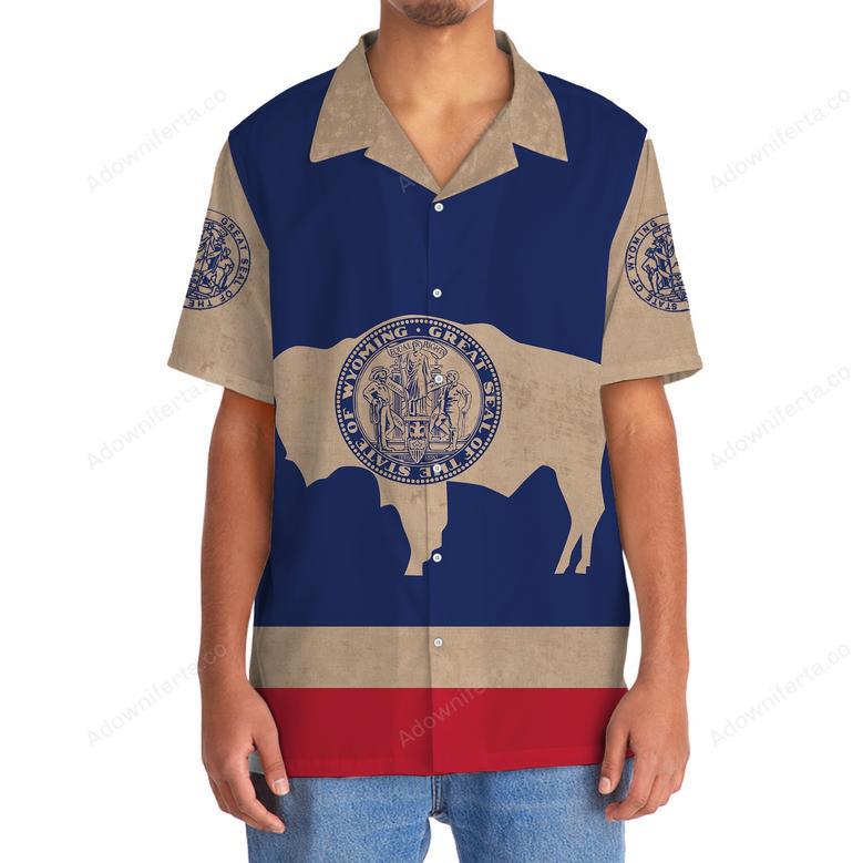 Vintage Wyoming The Equality State Hawaiian Shirt