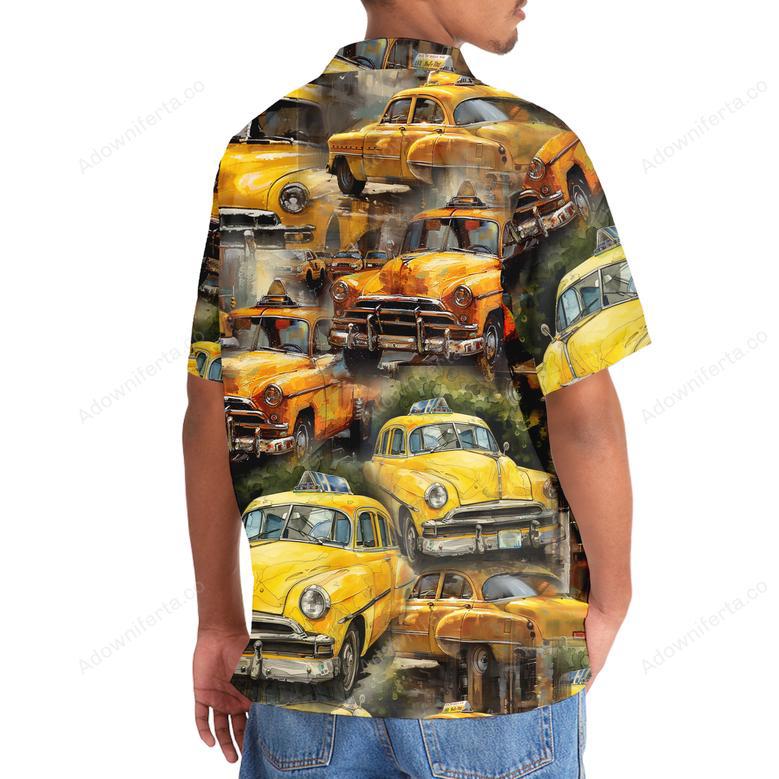 Vintage Yellow Taxi Hawaiian Shirt