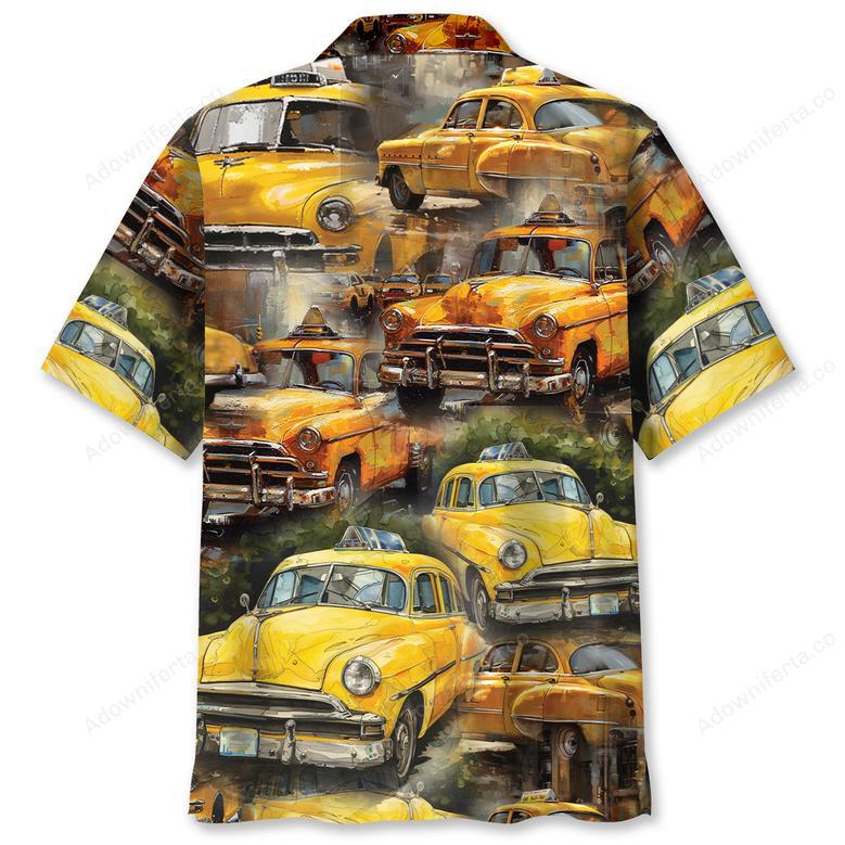 Vintage Yellow Taxi Hawaiian Shirt