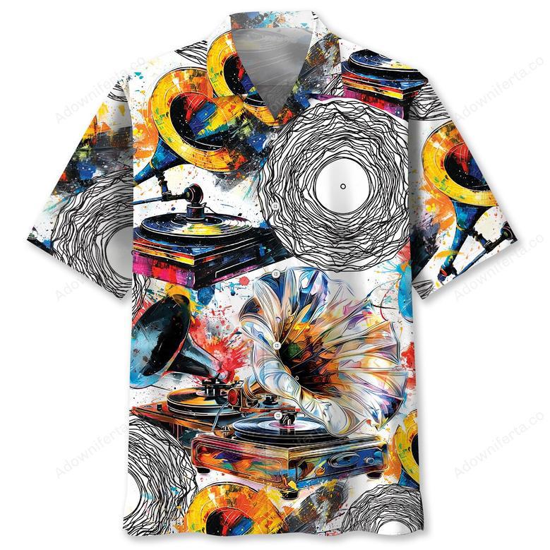 Vinyl Record Abstract Hawaiian Shirt