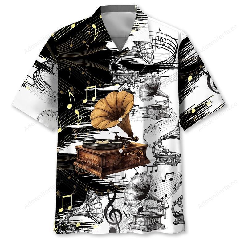 Vinyl Record Old Gramophone Hawaiian Shirt