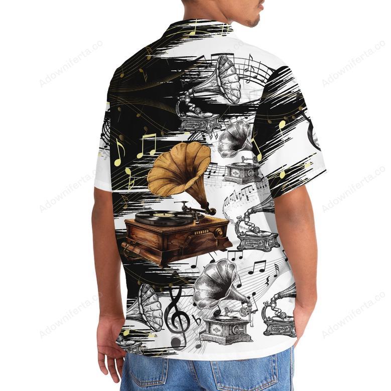 Vinyl Record Old Gramophone Hawaiian Shirt