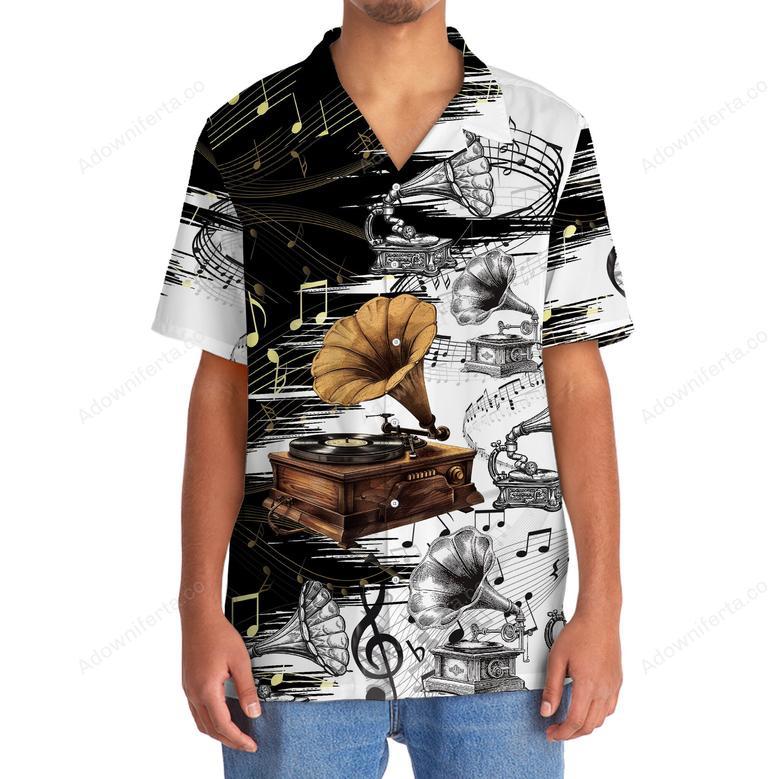 Vinyl Record Old Gramophone Hawaiian Shirt