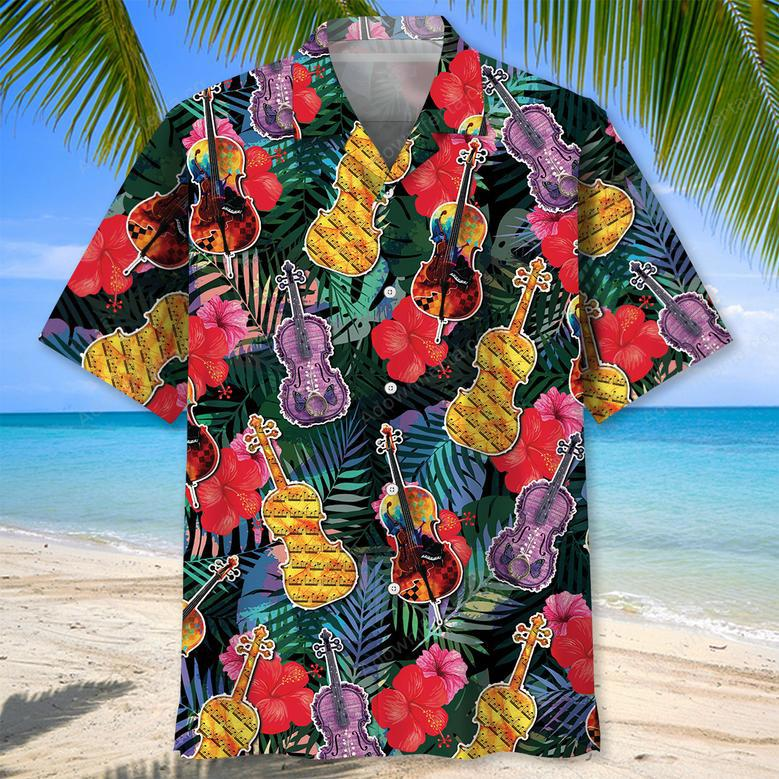 Violin Tropical Hawaiian Shirt