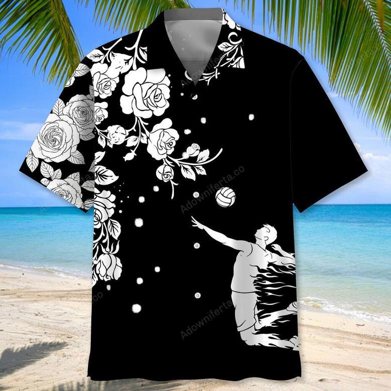 volleyball rose bw hawaiian shirt