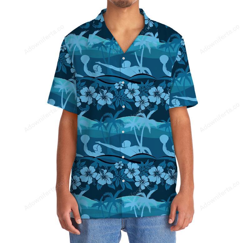 Water Polo Tropical Hibiscus Hawaiian Shirt