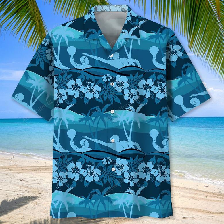 Water Polo Tropical Hibiscus Hawaiian Shirt