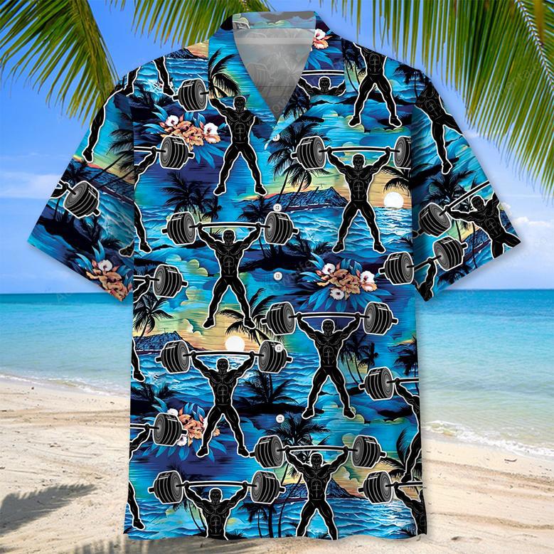 Weight Lifting Gym Tropical Hawaiian Shirt