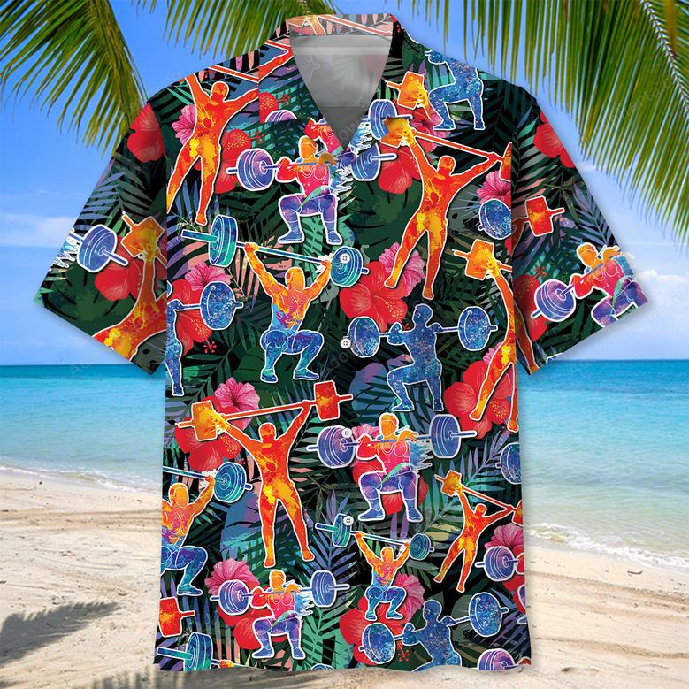 Weight Lifting Tropical Hawaiian Shirt