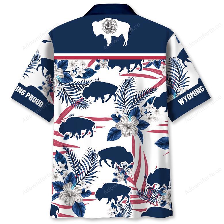 Wyoming Proud Bison Hawaiian Shirt