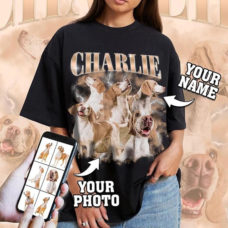 Custom Bootleg Vintage Dog Shirt for Men Women Custom Face Rap Tee