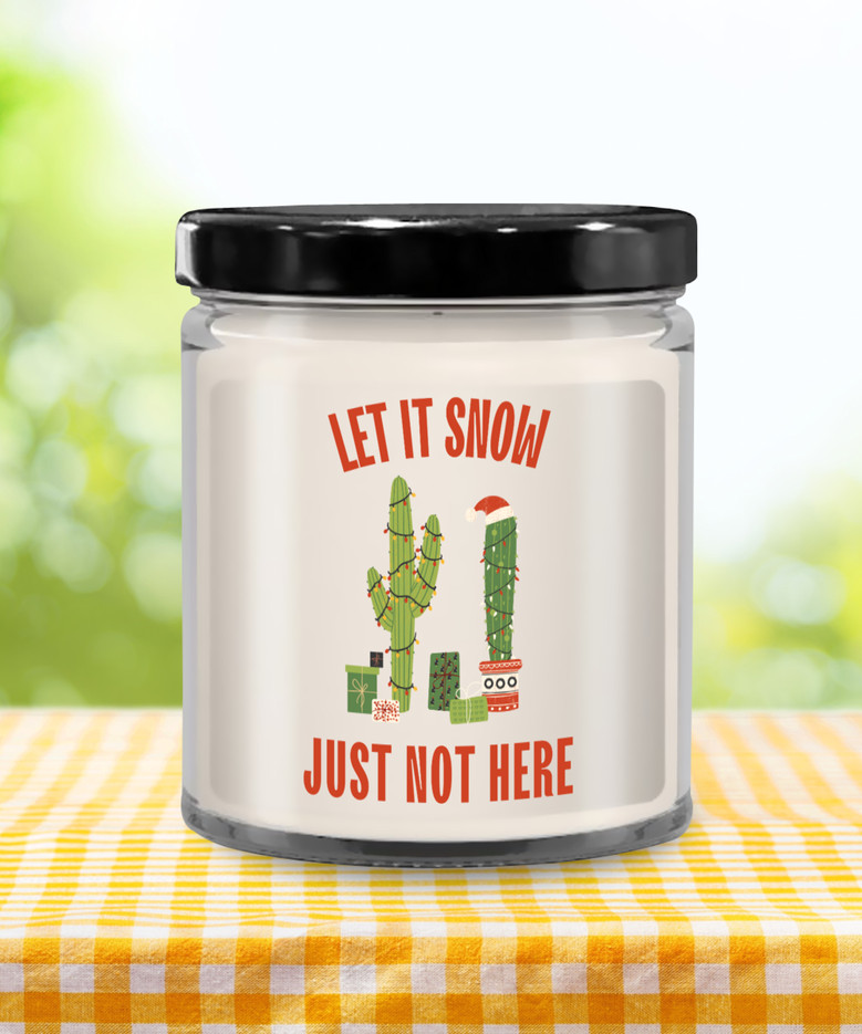 Christmas Cactus, New Mexico Gifts, Arizona Gifts, Cactus Lover Gift, 9 Oz. Vanilla Scented Soy Wax Cactus Candle