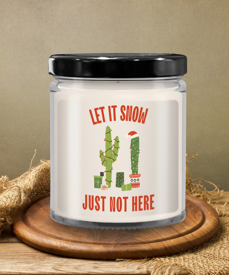 Christmas Cactus, New Mexico Gifts, Arizona Gifts, Cactus Lover Gift, 9 Oz. Vanilla Scented Soy Wax Cactus Candle