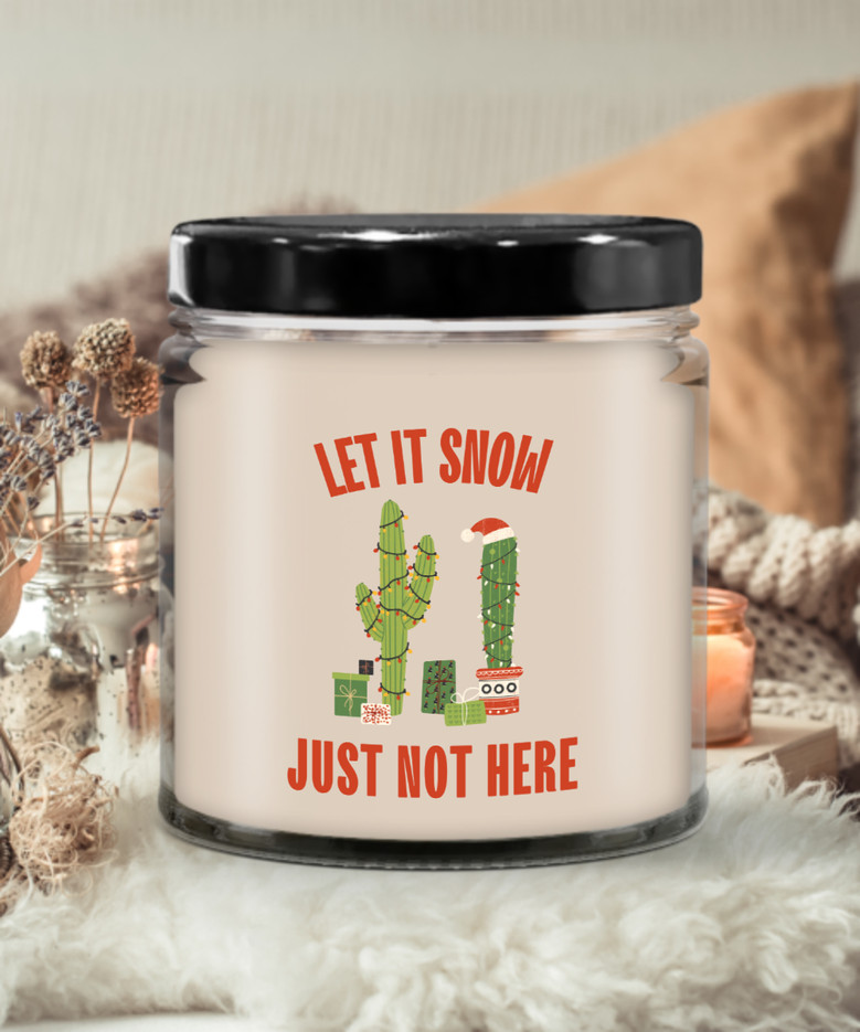 Christmas Cactus, New Mexico Gifts, Arizona Gifts, Cactus Lover Gift, 9 Oz. Vanilla Scented Soy Wax Cactus Candle