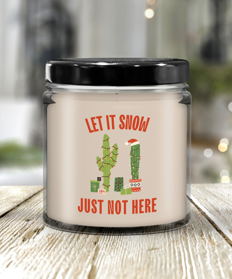 Christmas Cactus, New Mexico Gifts, Arizona Gifts, Cactus Lover Gift, 9 Oz. Vanilla Scented Soy Wax Cactus Candle