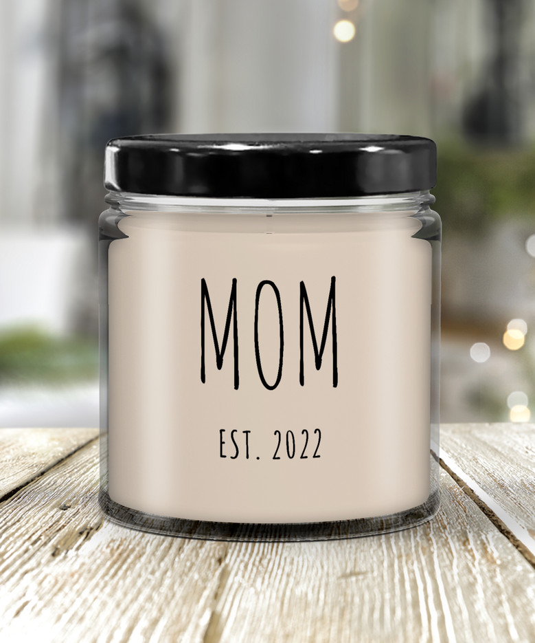 Mom Est 2022 Candle 9 Oz Vanilla Scented Soy Wax Blend Candles Funny Gift