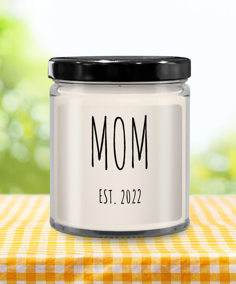 Mom Est 2022 Candle 9 Oz Vanilla Scented Soy Wax Blend Candles Funny Gift