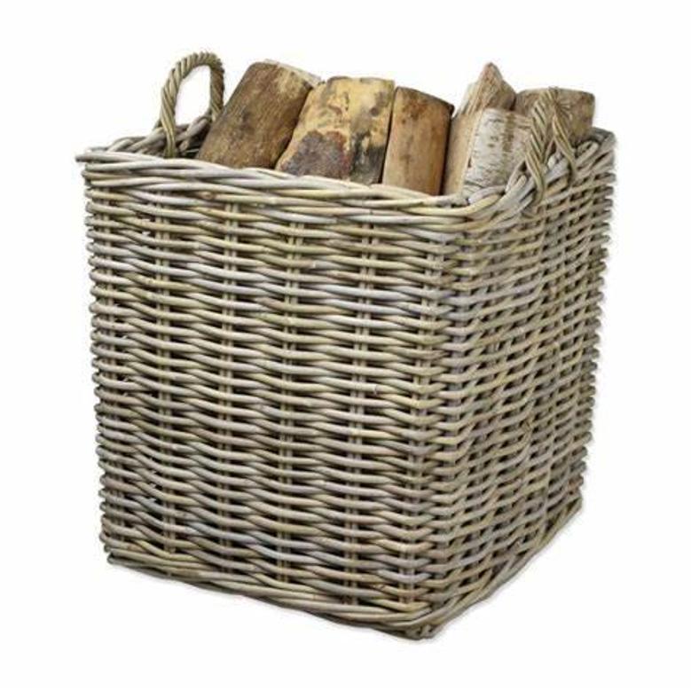 Charming Wicker Log Basket for Rustic Home Decoration