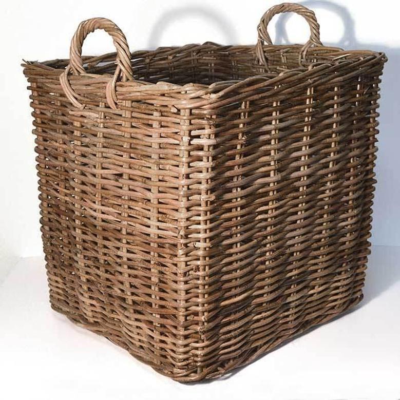 Charming Wicker Log Basket for Rustic Home Decoration