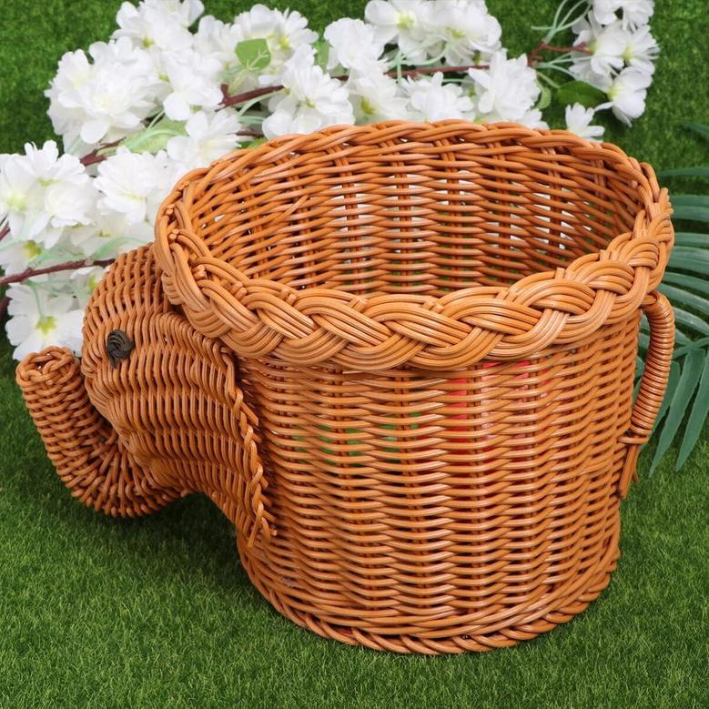 Cute Handcrafted Rattan Storage Basket for Nursery Organization