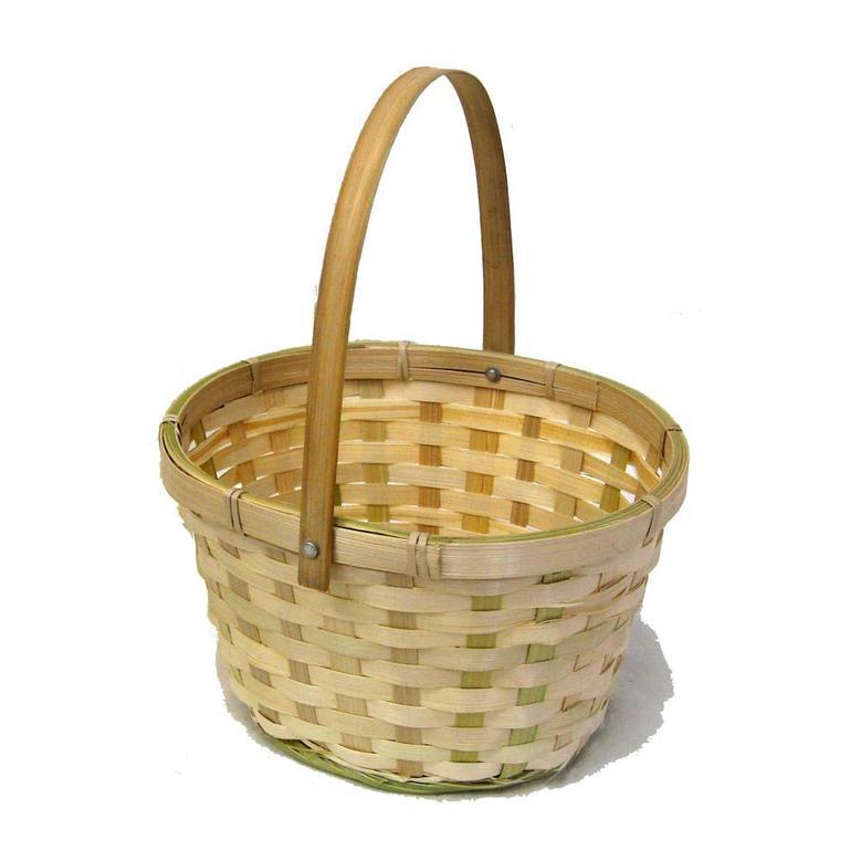 Deep Gold Honey Rattan Wicker Storage Basket with Handle